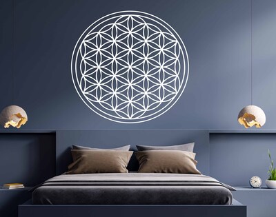 Flower of Life Symbol wall decal, Geometrical Mandala vinyl wall sticker, Sacred Geometry symbol n012 - image3